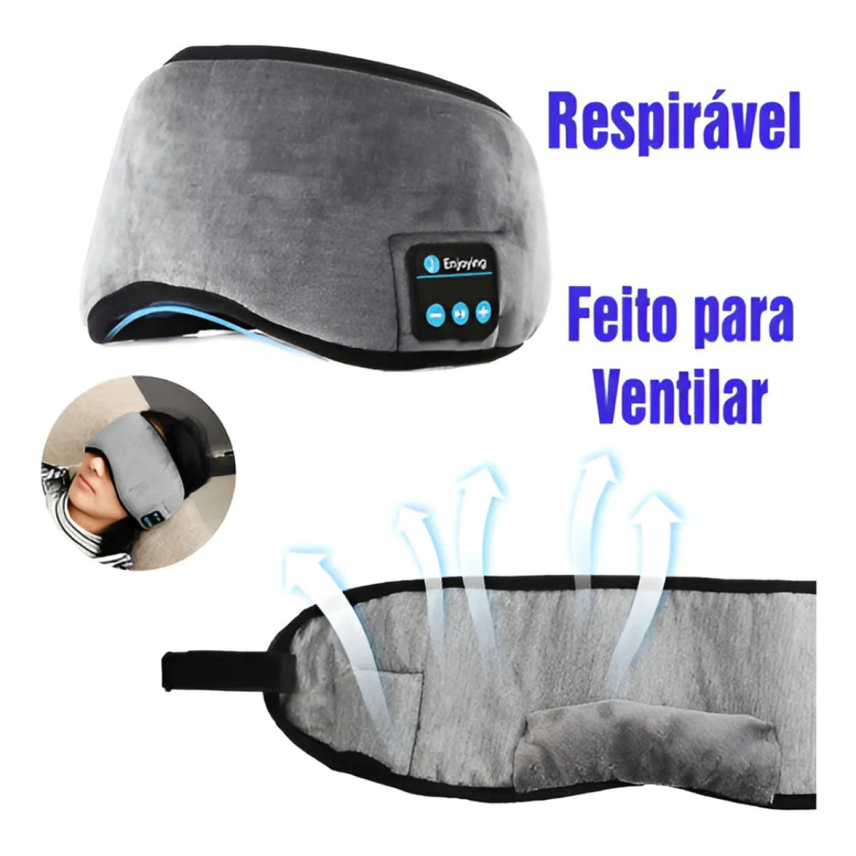Mascara Tapa olho Com Som Bluetooth Fone Tapa Ouvido